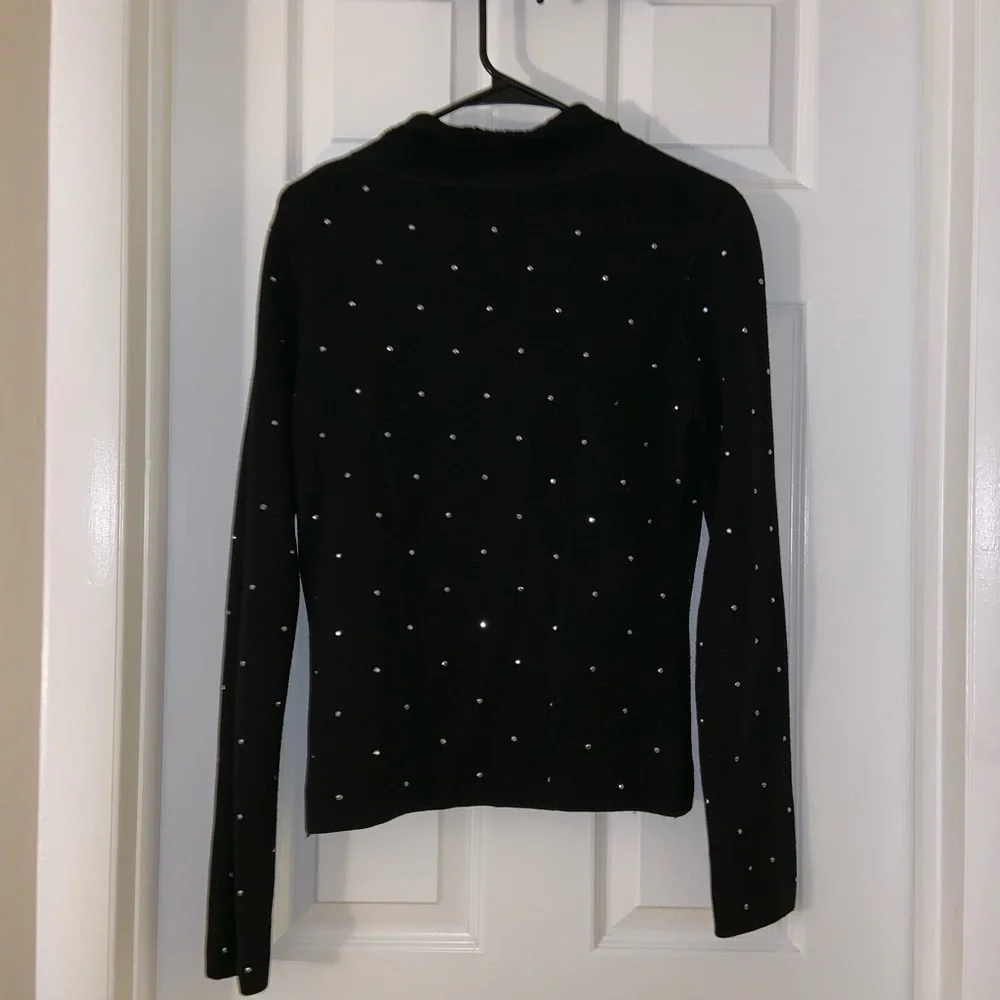 WHBM Rhinestone Zip Up Blazer Jacket